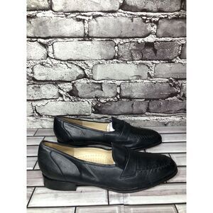 Barker Flex Fine English Shoes Navy Blue Leather Loafers Women Sz 7AA US/37.5EU